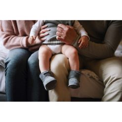 Skórzane buciki niechodki szare. Szare buciki niemowlęce Vanuba, z wełny, bez zapięcia. Za 100,00 zł.