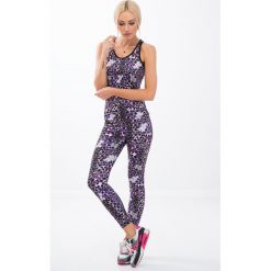 Kolorowe legginsy sportowe w geometryczne kształty / fiolet H0010. Szare legginsy we wzory marki Fasardi, s. Za 59,00 zł.