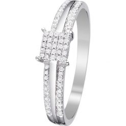 Złoty pierścionek z diamentami. Szare pierścionki damskie Diamond & Co, z diamentem, złote. W wyprzedaży za 769,95 zł.