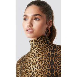 Kolczyki damskie: NA-KD Accessories Asymetryczne kolczyki - Brown