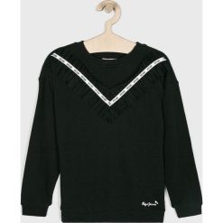 Pepe Jeans - Bluza dziecięca Solange 122-180 cm. Czarne bluzy dziewczęce Pepe Jeans, bez wzorów, z elastanu, bez rękawów, bez kaptura. W wyprzedaży za 99,90 zł.