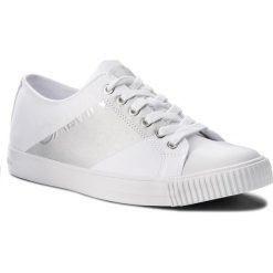 Trampki CALVIN KLEIN JEANS - Antonio SE8590 White/Silver. Białe półbuty męskie Calvin Klein Jeans, bez wzorów, z jeansu, klasyczne, bez zapięcia. W wyprzedaży za 319,00 zł.