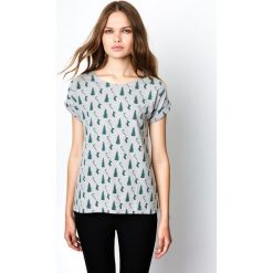 T-shirty damskie: T-shirt z okrągłym dekoltem, nadrukiem i krótkim rękawem