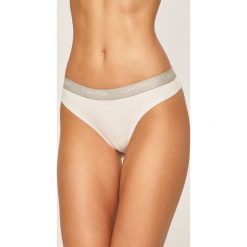 Calvin Klein Underwear - Stringi. Białe majtki damskie s, z elastanu. Za 79,90 zł.