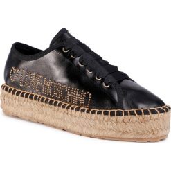 Espadryle LOVE MOSCHINO - JA10403G0AJA0000 Nero. Czarne espadryle damskie Love Moschino, bez wzorów, ze skóry, bez obcasa, na płaskiej podeszwie. Za 869,00 zł.