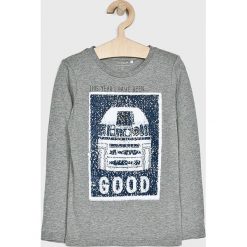 Name it - T-shirt dziecięcy 116-152 cm. Szare t-shirty chłopięce marki Name it, z aplikacjami, z bawełny, z długim rękawem. Za 99,90 zł.
