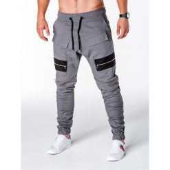 SPODNIE MĘSKIE JOGGERY P708 - SZARE. Szare joggery męskie marki Ombre Clothing, s. Za 79,00 zł.