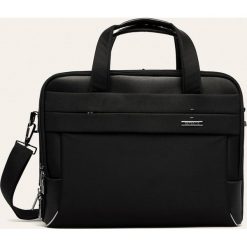 Samsonite - Torba. Czarne torby męskie skórzane Samsonite, w paski, ze skóry ekologicznej, na ramię, małe. Za 699,90 zł.