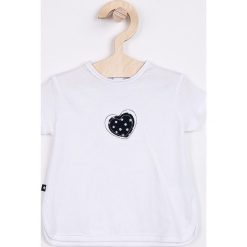 Blukids - Top dziecięcy 68-98 cm. Szare bluzki dziewczęce Blukids, z nadrukiem, z bawełny, z okrągłym kołnierzem. W wyprzedaży za 24,90 zł.