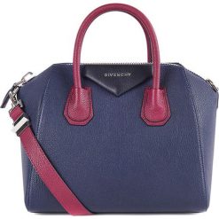 Torebki klasyczne damskie: Skórzana torebka w kolorze granatowym – (S)35 x (W)26 x (G)17 cm