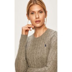 Polo Ralph Lauren - Sweter. Szare swetry damskie Polo Ralph Lauren, s, bez wzorów, z wełny, z krótkim rękawem, krótkie, bez kaptura. W wyprzedaży za 479,90 zł.
