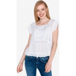 Pepe Jeans Jude Top Biały. Białe bluzki damskie Pepe Jeans, xs, w koronkowe wzory, z wiskozy, bez kołnierzyka, z krótkim rękawem. Za 335,95 zł.
