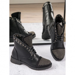 ROCKOWE WORKERY. Czarne glany damskie Merg. Za 89,90 zł.