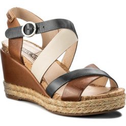 Espadryle PIKOLINOS - W7R-5792 Brandy. Brązowe espadryle damskie marki Pikolinos, ze skóry, na obcasie. W wyprzedaży za 339,00 zł.
