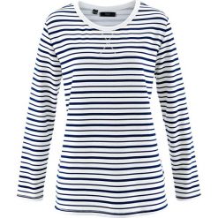 Szorty w paski bonprix kremowo-ciemnoniebiesko-żółty w paski. Brązowe bluzy damskie bonprix, z wiskozy. Za 79,99 zł.