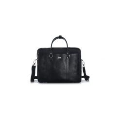 Skórzana męska torba na ramię laptopa Solier SL03 KILBRIDGE. Czarne torby męskie skórzane marki Solier, w paski, ze skóry, eleganckie, na ramię. Za 449,00 zł.