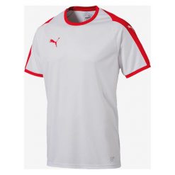 Puma Liga Jersey Koszulka Czerwony Biały. Czerwone koszulki męskie Puma, s, bez wzorów, z poliesteru, bez kołnierzyka, z krótkim rękawem, krótkie. Za 85,95 zł.
