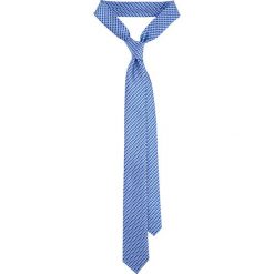 Krawat Niebiesko-Szary w Mikrowzór. Szare krawaty męskie LANCERTO, z tkaniny, eleganckie. Za 79,90 zł.