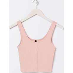 Gładki crop top -. Topy damskie Sinsay, s, bez wzorów, bez kołnierzyka. Za 19,99 zł.