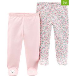 Półśpioszki (2 pary) w kolorze jasnoróżowym. Spodnie niemowlęce Carter's. W wyprzedaży za 42,95 zł.