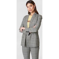 NA-KD Classic Marynarka w kratę z zebraną talią - Multicolor. Szare marynarki damskie NA-KD Classic, bez wzorów, z lyocellu. Za 242,95 zł.