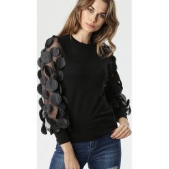 Czarny Sweter Montoya. Czarne swetry damskie Born2be, s, z aplikacjami, z dzianiny, z długim rękawem, długie, bez kaptura. Za 109,99 zł.