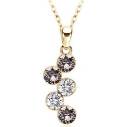 Naszyjniki damskie: Pozłacany naszyjnik z kryształkami Swarovski – dł. 42 cm