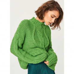 Gruby sweter - Zielony. Zielone swetry klasyczne damskie Reserved, m. Za 119,99 zł.