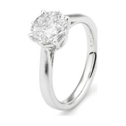 Złoty Pierścionek - złoto 750, Diament 0,75ct. Żółte pierścionki damskie W.KRUK, z diamentem, złote. Za 20990,00 zł.