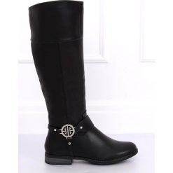 Kozaki oficerki czarne 6283-1 Black. Czarne kozaki damskie ButyModne, na co dzień, ze skóry ekologicznej, bez obcasa, na płaskiej podeszwie, na zamek. W wyprzedaży za 128,07 zł.