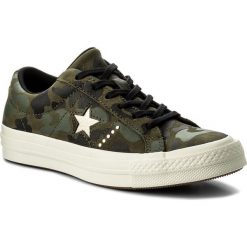 Tenisówki CONVERSE - One Star Ox 159703C Herbal/Light Gold/Egret. Zielone półbuty damskie Converse, bez wzorów, ze skóry, bez zapięcia. W wyprzedaży za 269,00 zł.