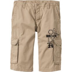 Bermudy Loose Fit bonprix beżowy. Brązowe spodenki i szorty męskie bonprix, m, z nadrukiem. Za 109,99 zł.