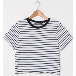 Koszulka w paski - Czarny. Czarne bluzki damskie House, xl, w paski, bez kołnierzyka, bez rękawów. Za 25,99 zł.