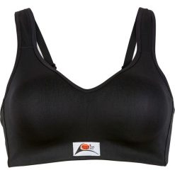 Biustonosz sportowy LEVEL 2 bonprix czarny. Czarne biustonosze sportowe damskie bonprix, bez wzorów, do biegania. Za 54,99 zł.