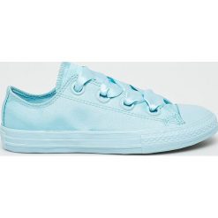 Converse - Tenisówki dziecięce. Niebieskie trampki dziewczęce Converse, bez wzorów, z gumy, na sznurówki. W wyprzedaży za 189,90 zł.