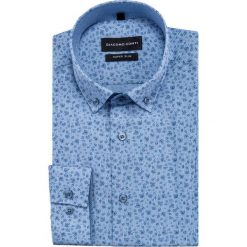Koszula MICHELE KDNE000444. Niebieskie koszule męskie Giacomo Conti, m, w kratkę, z bawełny, button down, z długim rękawem. Za 169,00 zł.