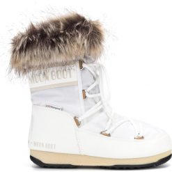 Moon Boot Monaco Low WP 2 Śniegowce Biały. Białe śniegowce damskie Moon Boot, na zimę, z materiału, bez zapięcia. Za 709,95 zł.