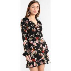 Sukienki hiszpanki: Missguided Petite FLORAL PRINT FRILL DETAIL TEA DRESS Sukienka letnia black