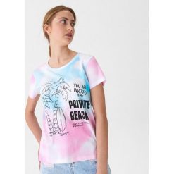 Koszulka tie-dye z nadrukiem - Wielobarwny. Szare koszulki damskie House, s, z nadrukiem, bez kołnierzyka, bez rękawów. W wyprzedaży za 29,99 zł.