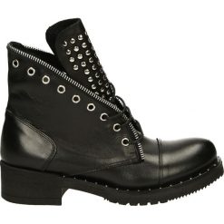 Botki - RU954 L NE-AR. Czarne botki damskie na zamek Venezia, ze skóry. Za 399,00 zł.