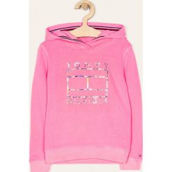 Tommy Hilfiger - Bluza dziecięca 116-164 cm. Różowe bluzy dziewczęce TOMMY HILFIGER, z nadrukiem, z elastanu, bez rękawów, z kapturem. Za 269,90 zł.