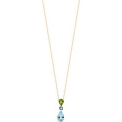 W.KRUK RABAT Wisiorek Złoty - złoto 585, Blue topaz,oliwin - ZIN/WW73. Żółte zawieszki damskie W.KRUK, z topazem, złote. W wyprzedaży za 650,00 zł.