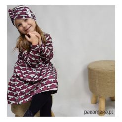 Sukienka raccoon. Szare sukienki dziewczęce marki Pakamera, z nadrukiem. Za 67,00 zł.