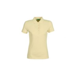 Koszulki polo z krótkim rękawem Benetton MONNIKHA. Żółte koszulki damskie Benetton, s, bez wzorów, polo, z krótkim rękawem. Za 87,20 zł.