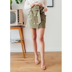 Spódnica Inga khaki - UNI. Brązowe spódniczki damskie Fanaberia.com, na spacer, na lato, bez wzorów. Za 129,00 zł.