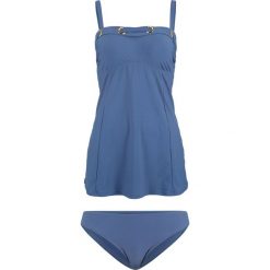 Tankini z dłuższym topem (2 części) bonprix ciemnoniebieski. Niebieskie stroje kąpielowe damskie bonprix, bez wzorów. Za 54,99 zł.