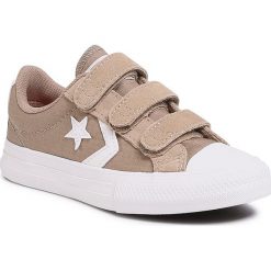 Trampki CONVERSE - Star Player 3V Ox 667546C Khaki/Vintage White. Zielone trampki chłopięce Converse, bez wzorów, z zamszu, retro, na rzepy. Za 199,00 zł.