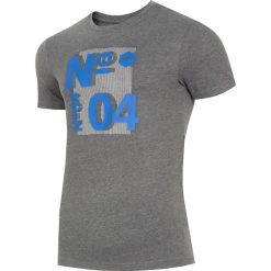 T-shirt męski TSM011 - średni szary melanż. Szare koszulki męskie 4f, m, bez wzorów, bez kołnierzyka. Za 49,99 zł.