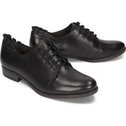 TAMARIS 23220-23 001 black, półbuty damskie. Czarne półbuty damskie Tamaris, bez wzorów, ze skóry, na niskim obcasie, na obcasie, na sznurówki. Za 299,90 zł.