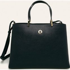 Tommy Hilfiger - Torebka AW0AW07968. Niebieskie torby damskie na zakupy TOMMY HILFIGER, w paski, ze skóry ekologicznej, duże, bez dodatków. W wyprzedaży za 449,90 zł.